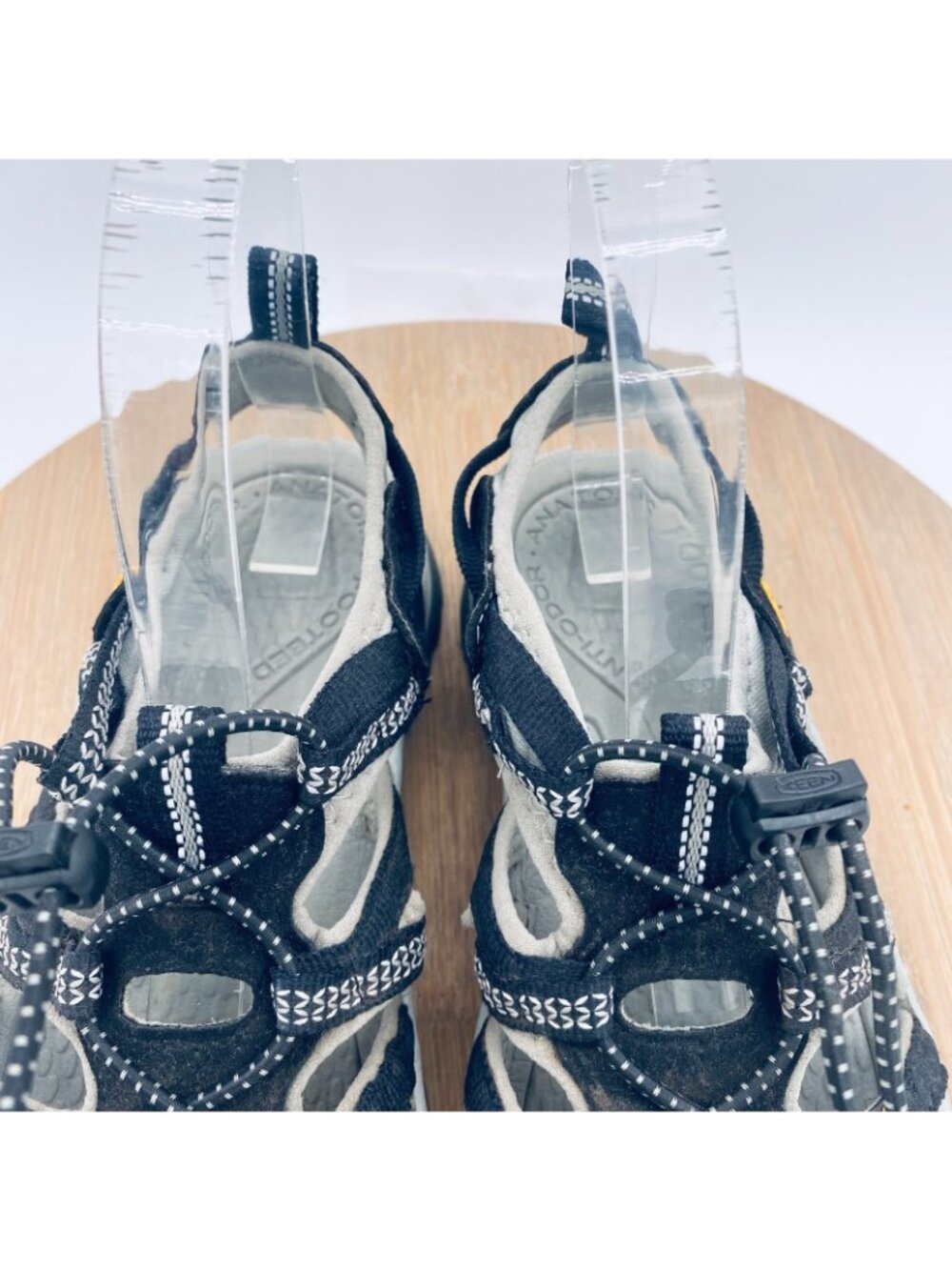 Keen Whisper Sandals Womens 6.5 37 Black Mesh Sporty Slingback Fisherman Flats - Picture 4 of 11